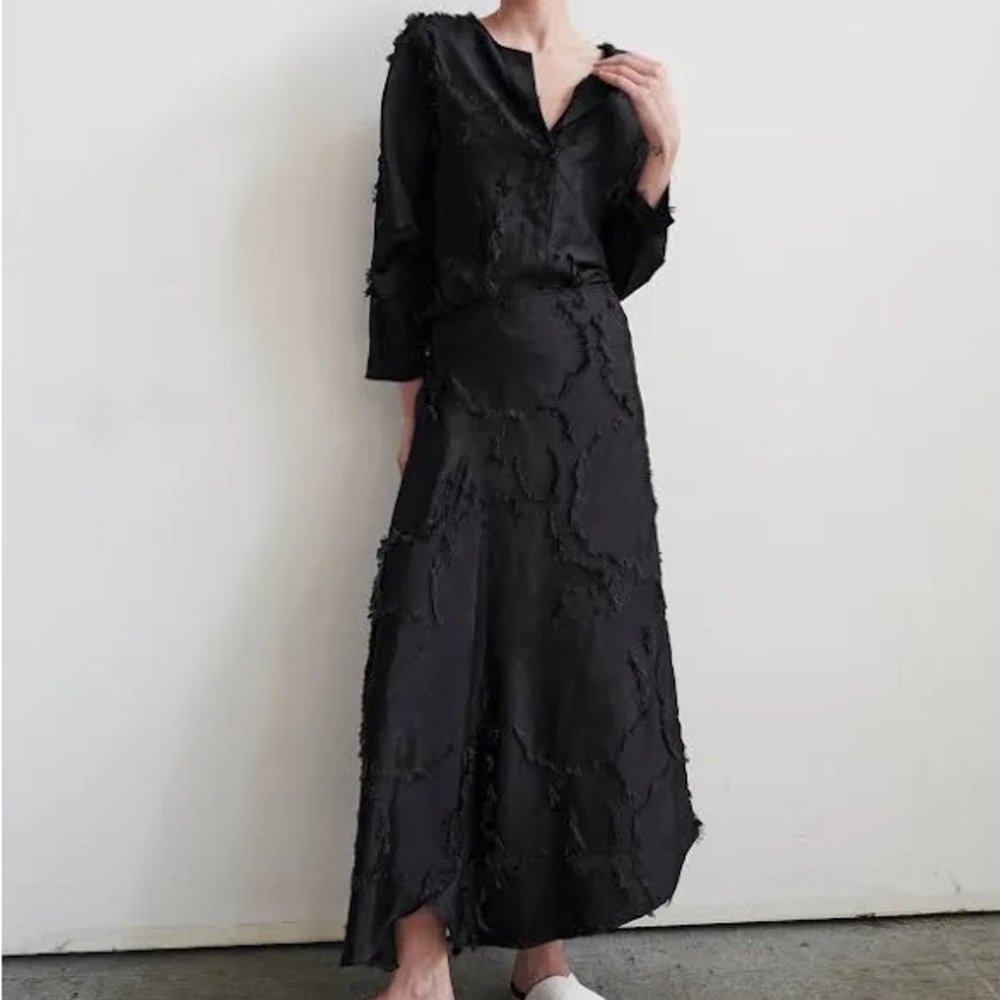 NWT Zero + Maria Cornejo Black Lotus Circle Skirt Women’s Size 2 - Maxi Length